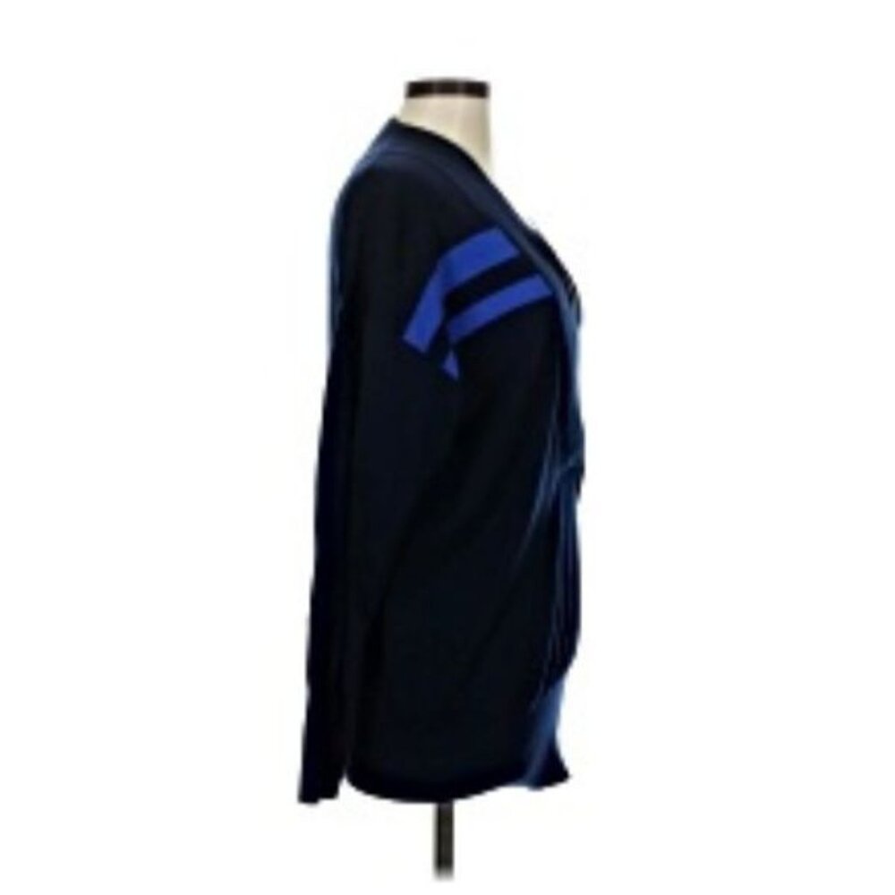 EUC Rag & Bone Grace Navy Blue Merino Wool V-Neck Sweater | Cobalt Stripe in M - Picture 4 of 5